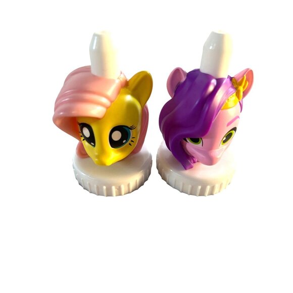 Good 2 Grow Kids Juice Bottle Toppers My Little Pony Pippi/Fluttershy Set of 2 - Picture 1 of 14